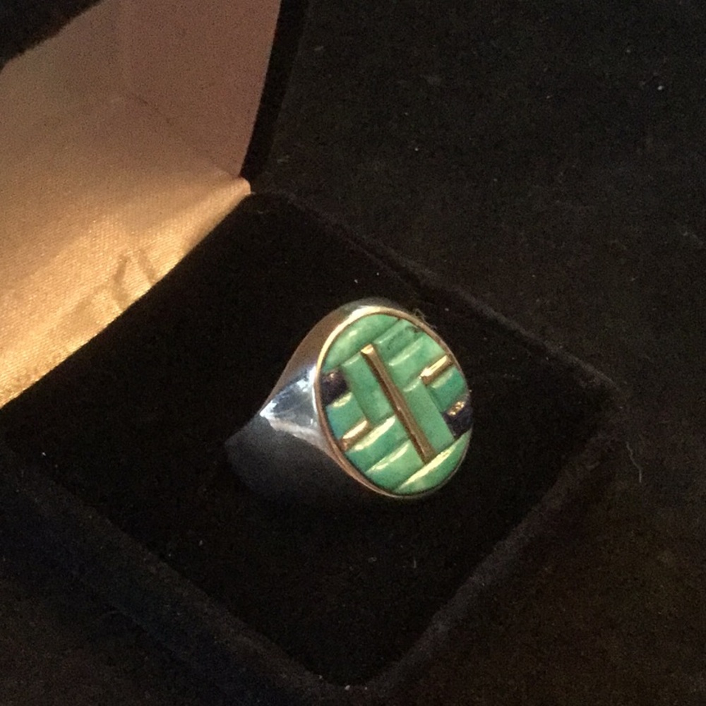 Gentlemen’s Genuine Turquoise Ring - Picture 6 of 8